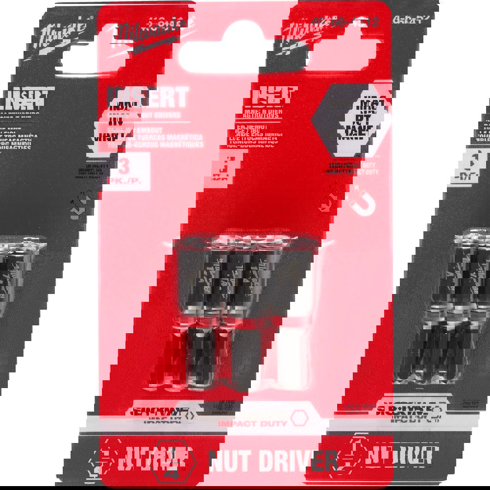 Power & Impact Screwdriver Bit Sets; Bit Type: Impact Nut Driver ; Point Type: Hex ; Drive Size: 1/4 ; Overall Length (Inch): 1-3/8 ; Hex Size Range (Inch): 1/4 ; Blade Width: 1/4